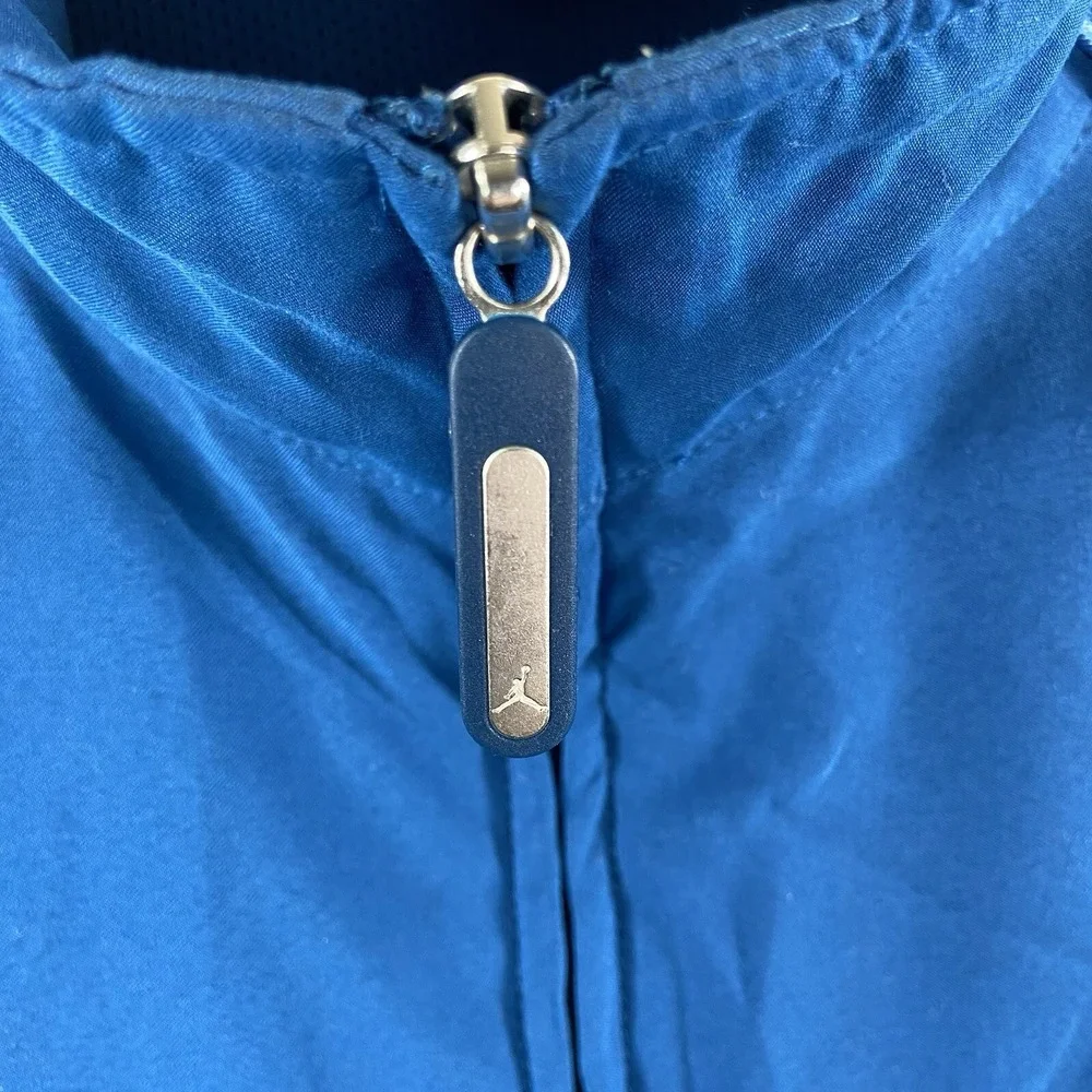 Air Jordan Jacket Mens Medium Mesh Lined Windbreaker Full Zip Activewear Blue